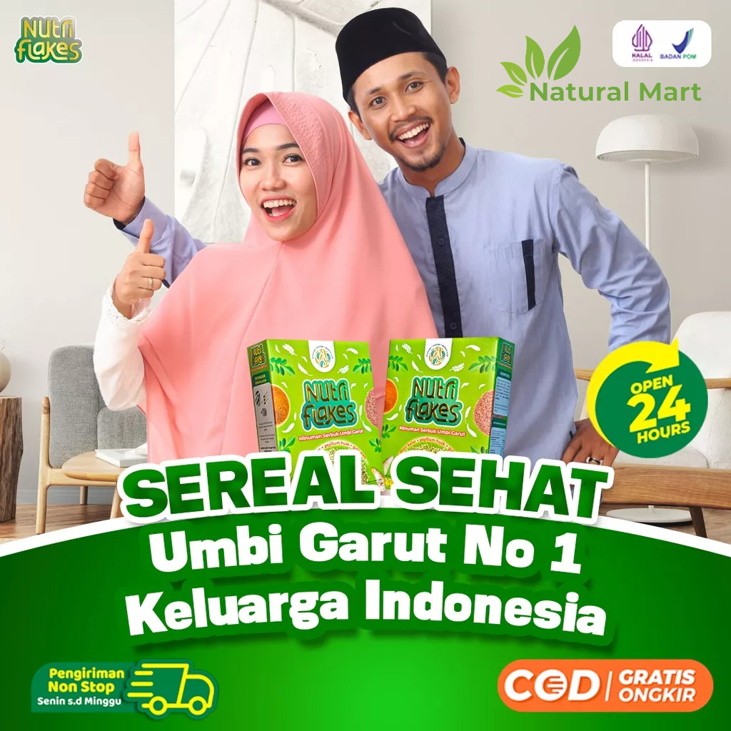 Nutriflakes - Original Minuman Umbi Garut Solusi Atasi Asam Lambung Maag Kronis Gerd Suplemen Makanan Diet Isi 280gr