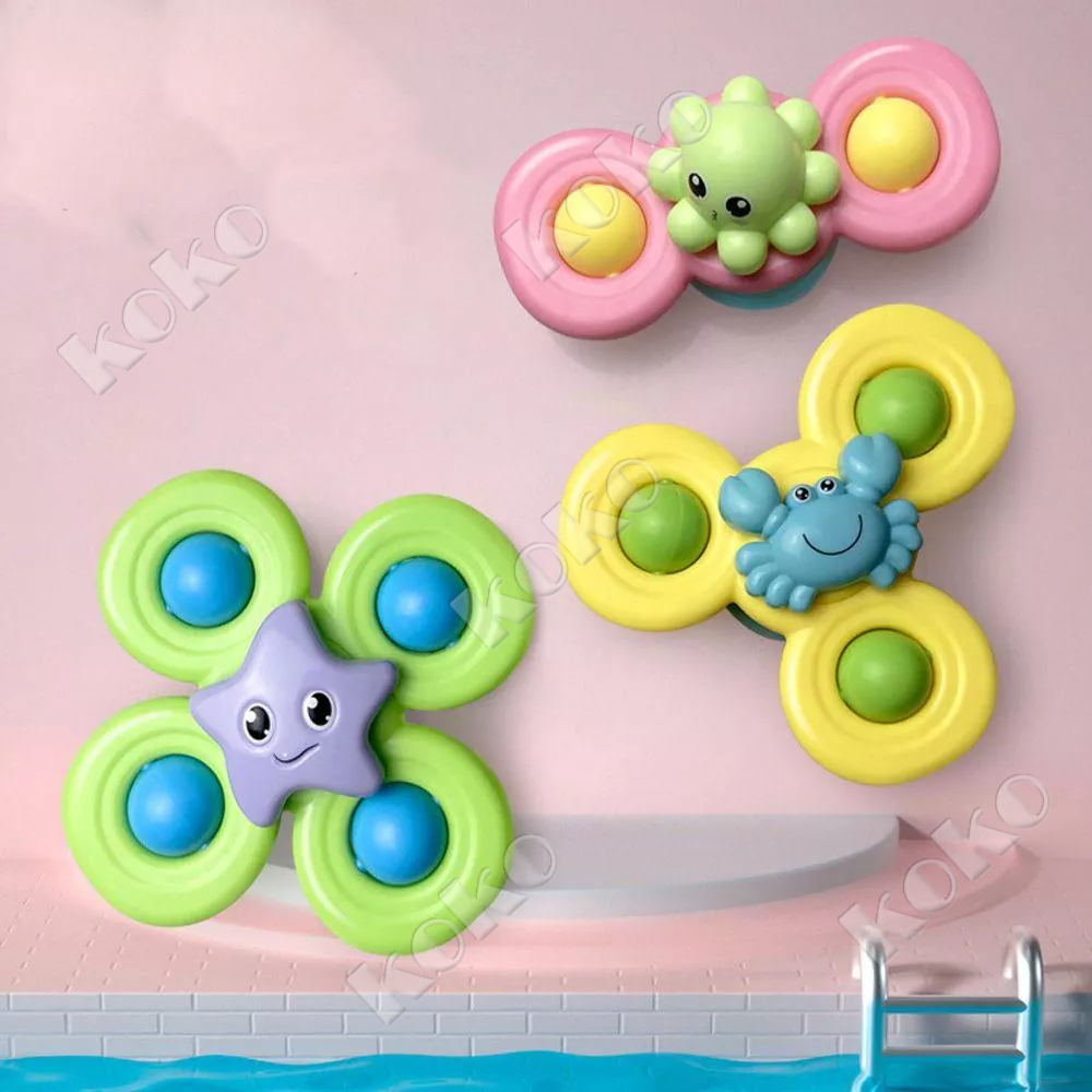 【Penjual Lokal】Mainan Sensori Motorik Anak Spinning Sensory Fine Motor Skill Suction Cup Spinner Toy Baby Tummy Time Gasing Spinner Gyro Rattle Bayi Simple Dimple Spinner Pop It Sensory Fidget Bath Toy Teether Baby Toodler Dekorasi Kamar