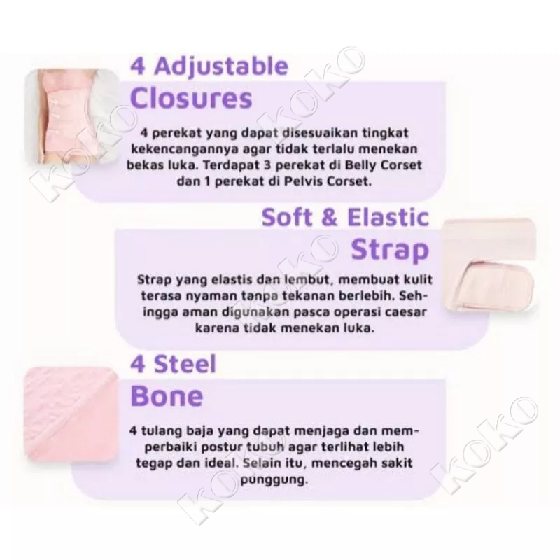 Scelta - Corset Perut Habis Melahirkan Postpartum Korset Peramping Perut Sce Setelan tiga -piece