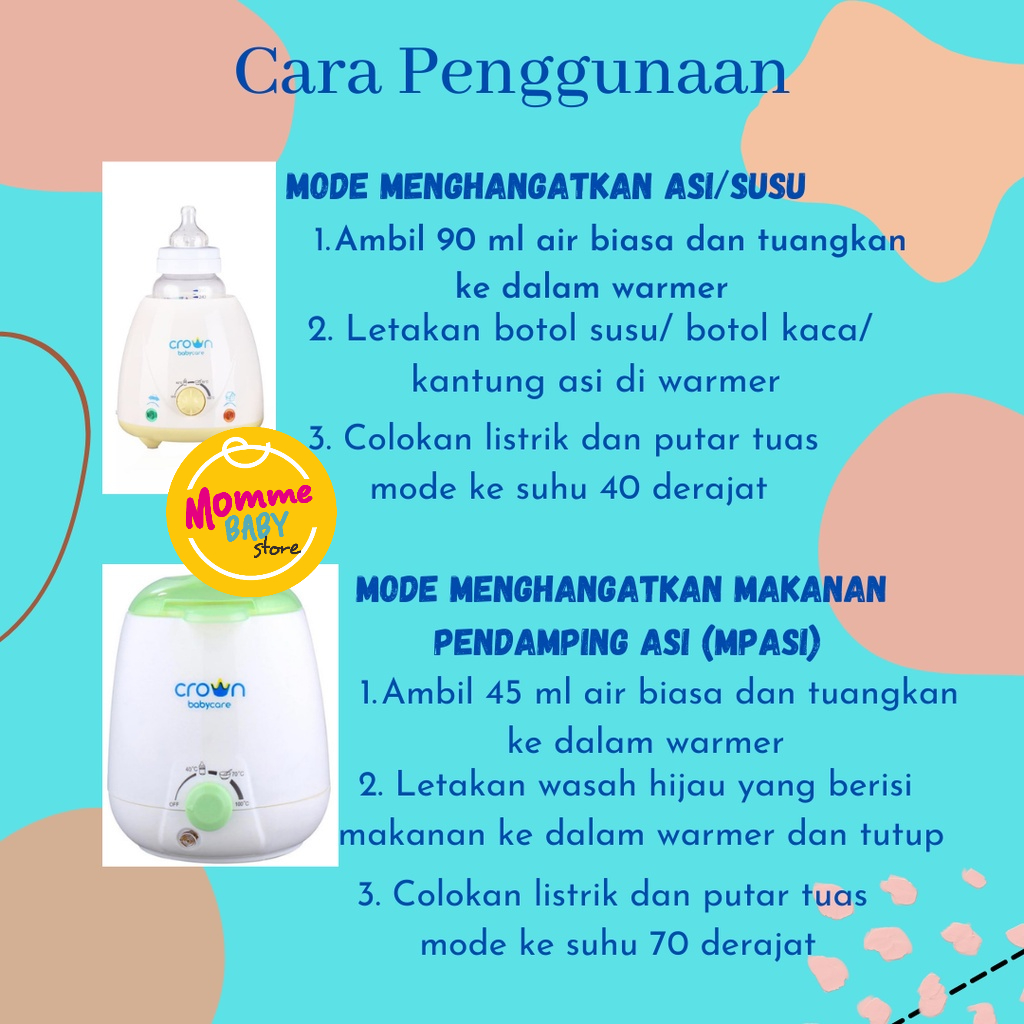 Crown Warmer Sterilizer Steril Pemanas Penghangat 4 In 1 Botol Susu Asi Makanan Bayi Crown CR 198 CR198