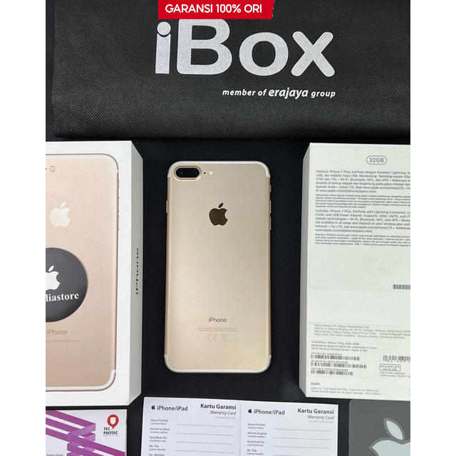 iPhone 7 Plus ibox - 32GB - Like New - Gold - JAMINAN ORI Garansi 1 TAHUN