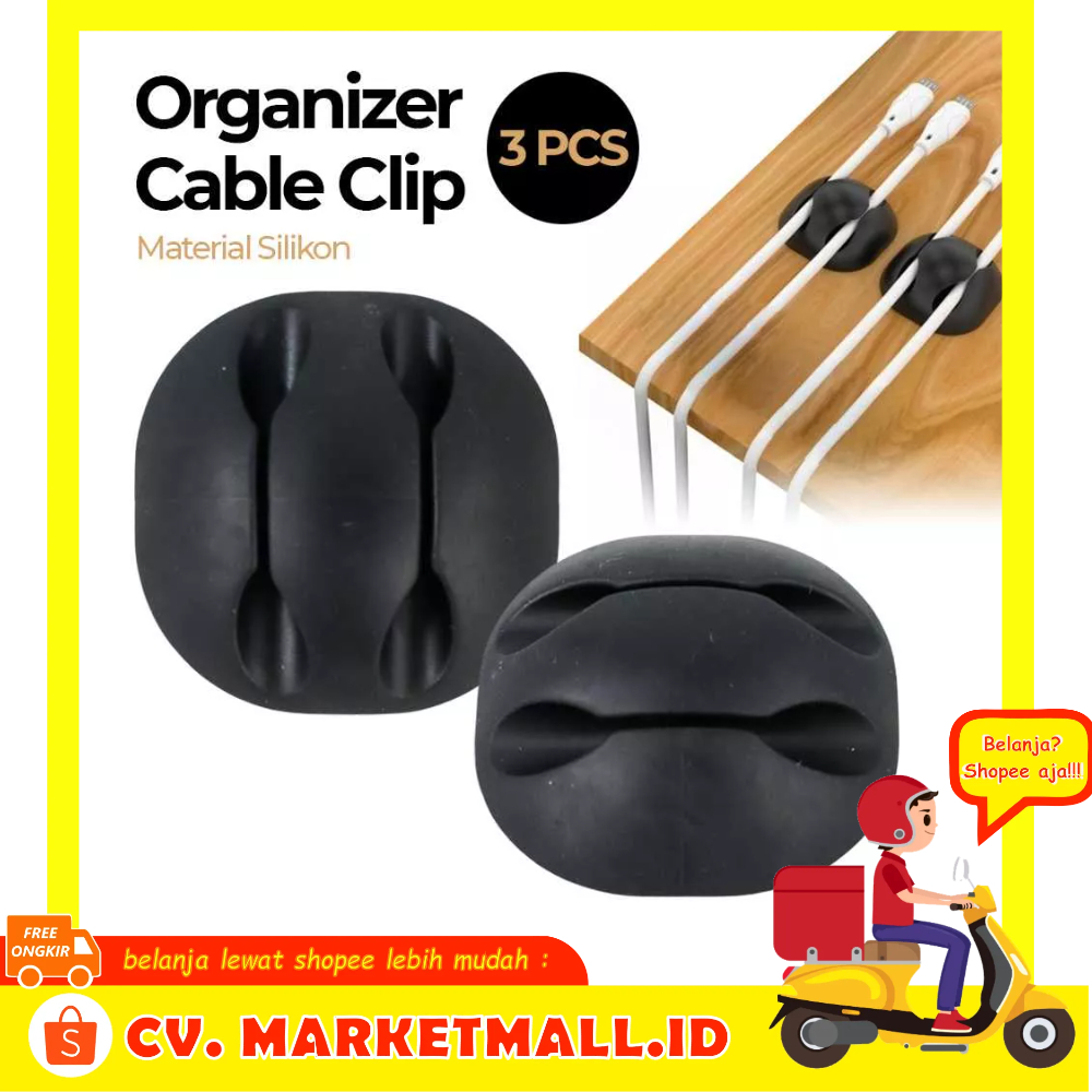 Klip Kabel Silikon / Silicone Cable Organizer 3 PCS Striveday - OMUAHCBK