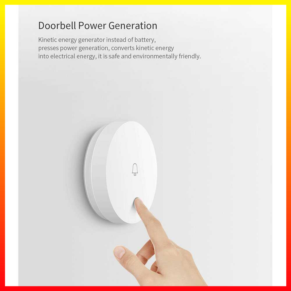 Bel Pintu Nirkabel Wi-Fi Mandiri Ruang Kelas Kompatibel Alexa Smart Doorbell Kinetic Energy Linptech G6LW-E - AHHA01WH