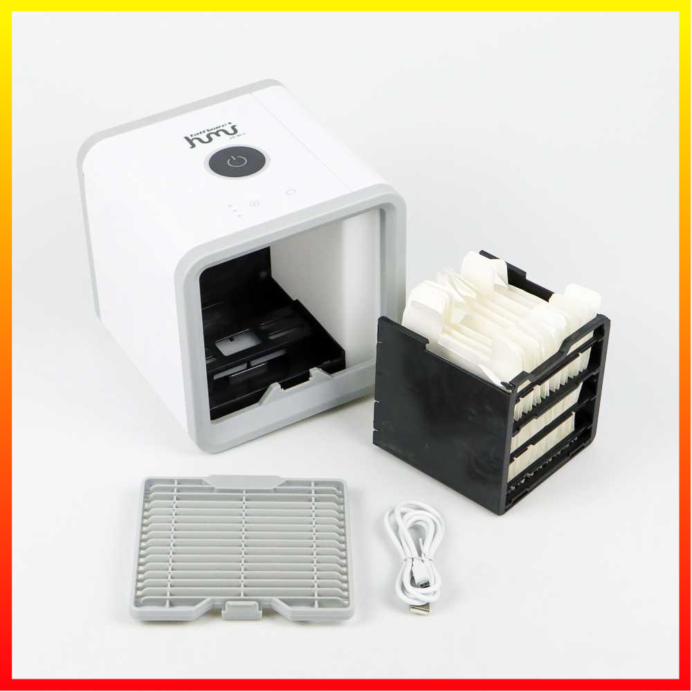 Portable Air Cooler Mini Handle Evaporative Personal Air Conditioner Isi Ulang 3 Kecepatan Kipas Pendingin Desktop 8W Taffware AA-MC4 - OMCF2TWH