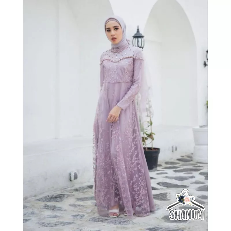 DRESS ALZENA IED SERIES/ GAMIS LEBARAN/GAMIS TULLE/ GAMIS BROKAT MEWAH/IED SERIS LEBARAN