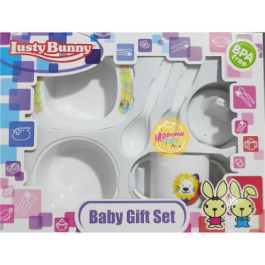 TEMPAT MAKAN BAYI FEEDING SET 6IN1 LUSTY BUNNY ALAT PERALATAN MAKAN BAYI SET LUSTYBUNNY - 1419 LB1383 LB1363