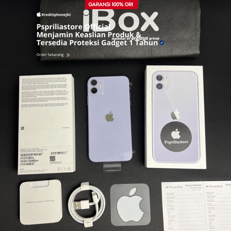 IP 11 resmi ibox - 64GB - Garansi Aktif - Ungu - Lilac - Purple
