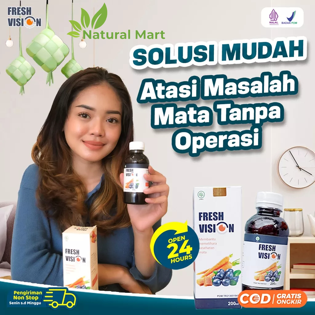 Paket Mata Sehat 2 Botol Madu Fresh Vision - Suplemen Madu 100% Original Bantu Atasi Mata Minus Mines Penglihatan Buram Kabur Mata Mudah Lelah Kemerahan Kering Gatal Cegah Katarak