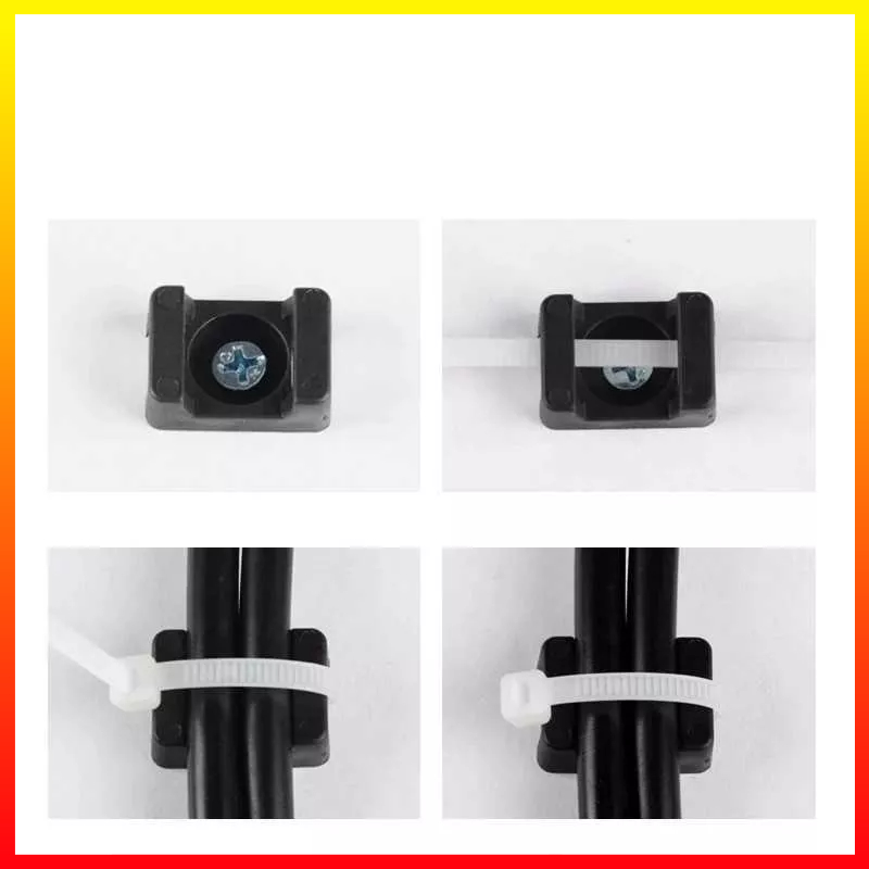 Perekat Pemegang Organizer Dudukan Pengikat Kabel Ties Tie Mount Cord Organizer 100PCS YUEQING HC-1S - 7RUA4YWH