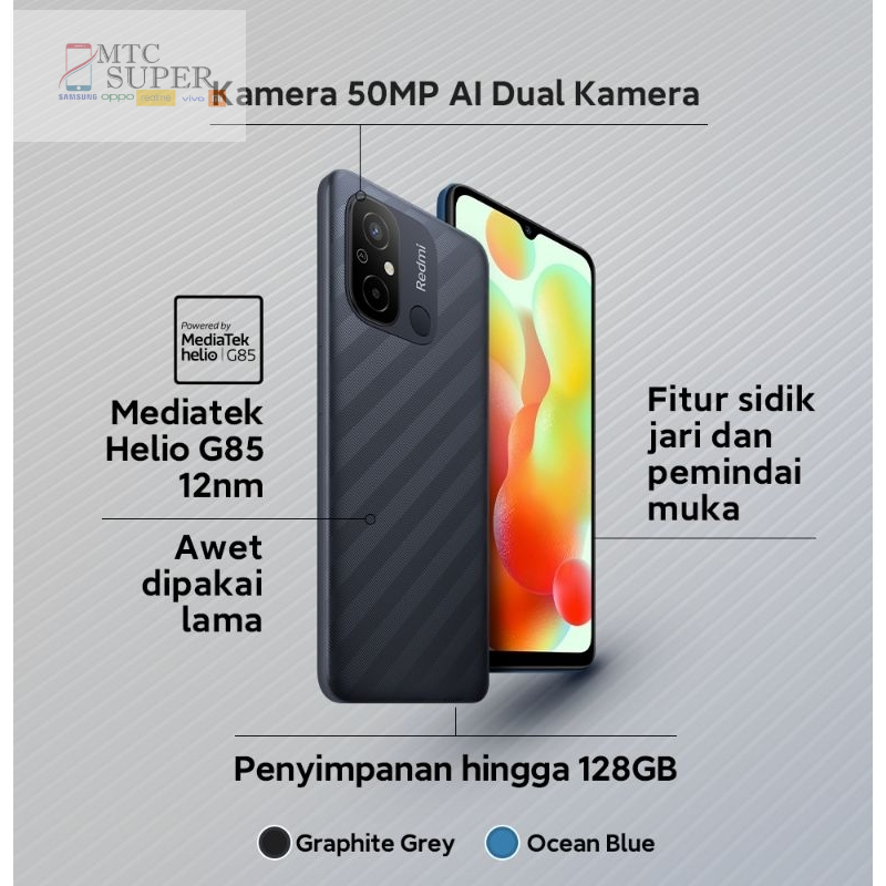 REDMI 12C 3/32 | 4/64 | 4/128 GARANSI RESMI