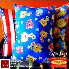 set 2 Bantal 2 Guling tidur dacron silikon karakter random YOBEL