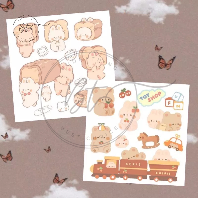 

[B164] Sticker Aesthetic Bear | We bare bear Lembaran