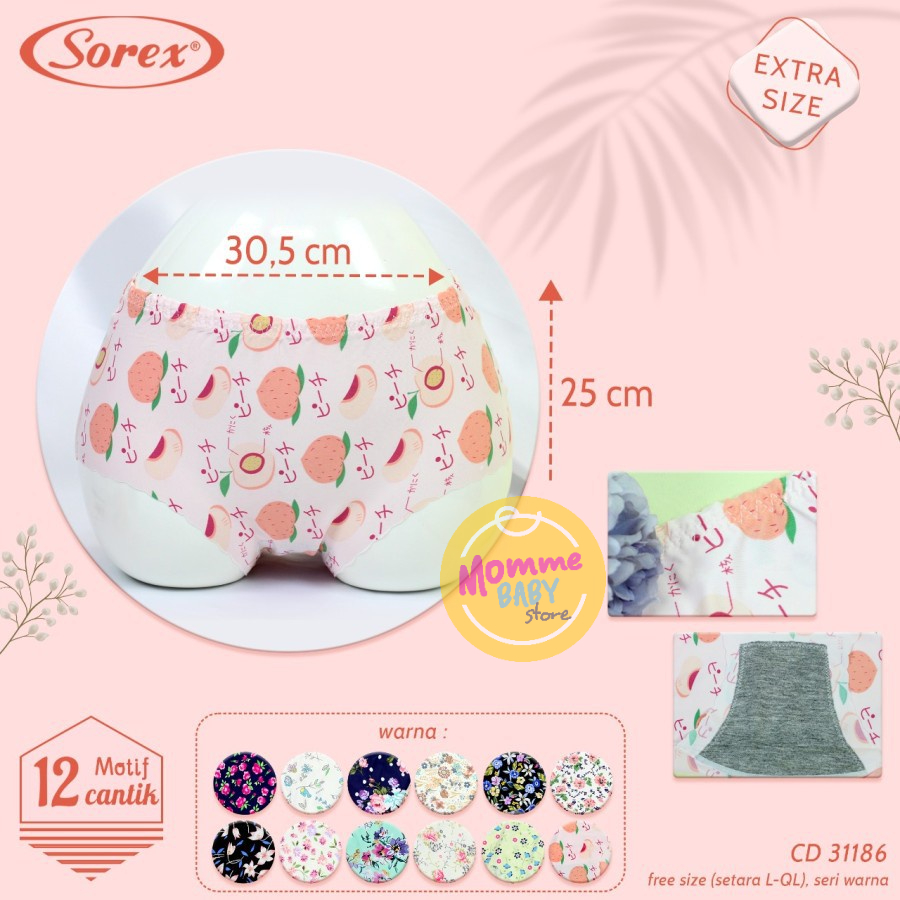 Celana Dalam CD WANITA MOTIF SEAMLESS SOREX 31081; 31186 TANPA JAHITAN