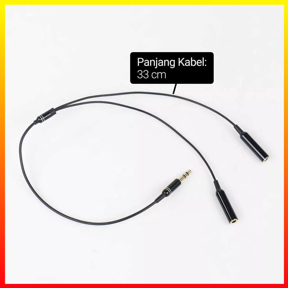 Kabel AUX Audio Headphone Speaker Amplifier 3.5mm Male ke 2 x 3.5mm Female HiFi Overfly - OMIP98XX