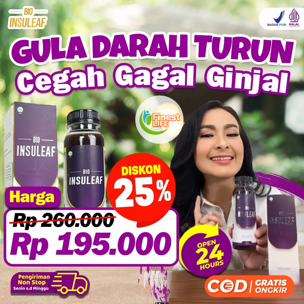 Bio Insuleaf Paket 2 Botol - Untuk Mengatasi Diabetes &amp; Mengontrol Gula Darah Berlebih Secara Alami