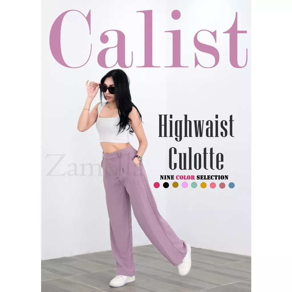 [ KULOT ] Zameela Celana kulot highwaist Zipper Loose Pants Kulot collection kulot wanita kekinian premium