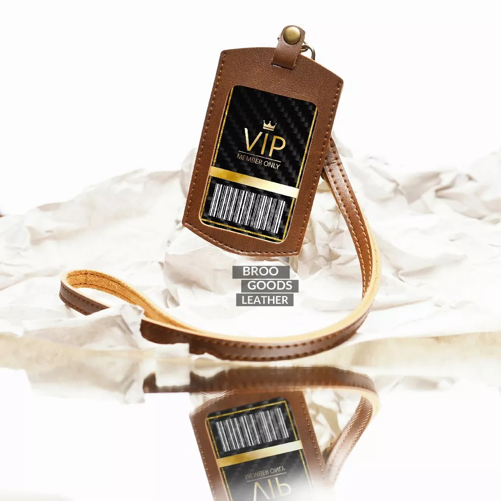 Id Card Card Holder Bawon Kalung Holder Name Tag Kulit Souvenir