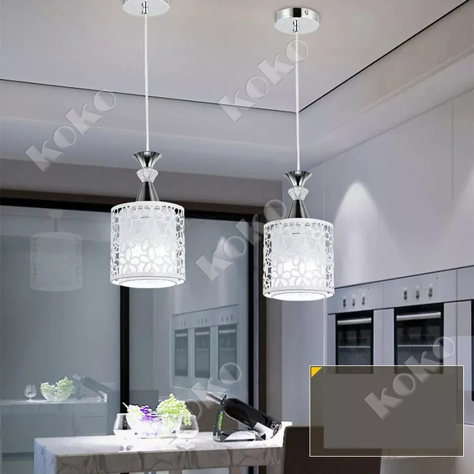 【Penjual Lokal】Lampu Hias LED Gantung Mewah Motif Bunga / Lampu Hias Gantung Langit langit kristal kotak lampu langit langit bundar kristal modern