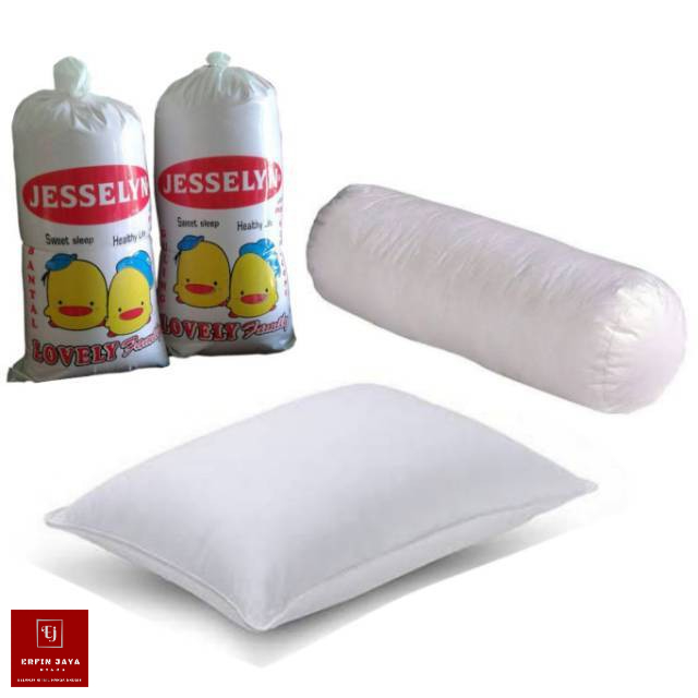 set bantal guling tidur dacron silikon / bantal guling hotel bantal guling empuk Jesselyn putih