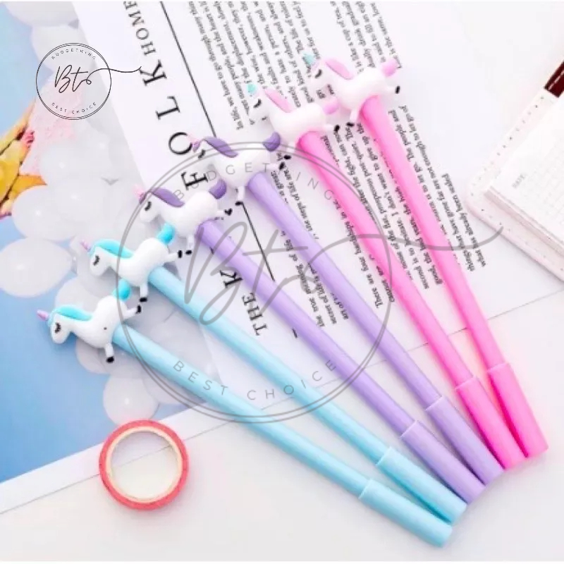 

[B138] Pulpen Gel Unicorn Pena Karakter Unicorn Bolpen Ballpoint Gel Pen Motif Karakter Alat Tulis Kantor Sekolah