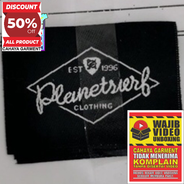 

PLANET SURF WOVEN LABEL SLIP BORDIR COTTON SUPER PREMIUM CO 1X DI KIRIM 600PCS