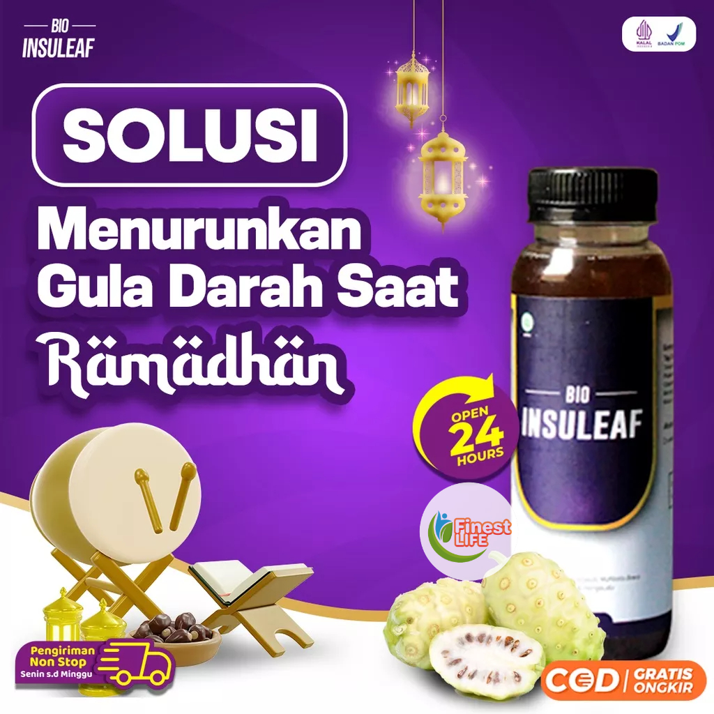 Paket 3 Bio Insuleaf - Solusi Atasi Kencing Manis, Diabetes Melitus, Cegah Gagal Ginjal Gula Darah Tinggi Kurangi Kadar Glukosa Atasi Kolesterol Kerusakan Jantung Hati Ekstak Mengkudu Brotowali  Mahkota Dewa Kunyit Obat Jamu Tropicana insulif Insulin