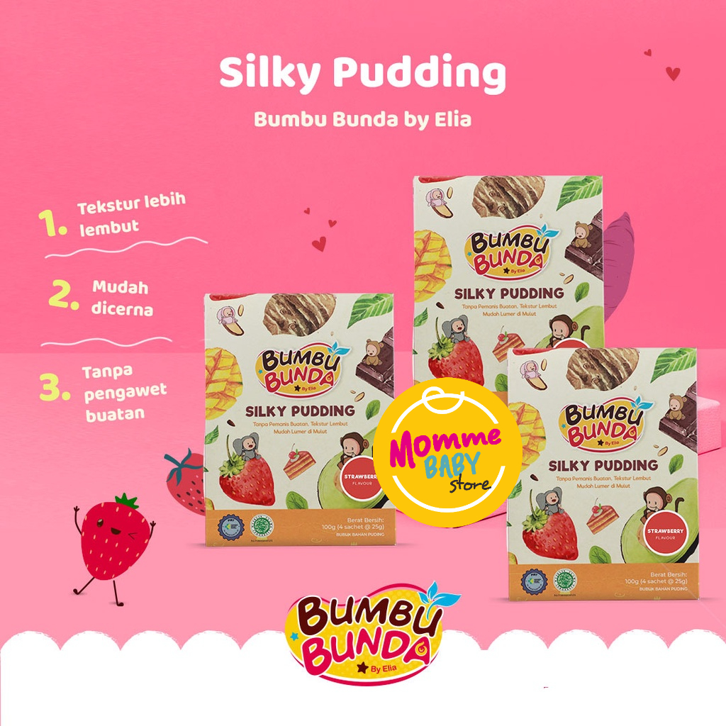 Bumbu Bunda by Elia Silky Pudding Non Pemanis Buatan Non Pengawet Tektur Lembut Mudah Lumer di Mulut Bubuk Puding Bumbu Bunda