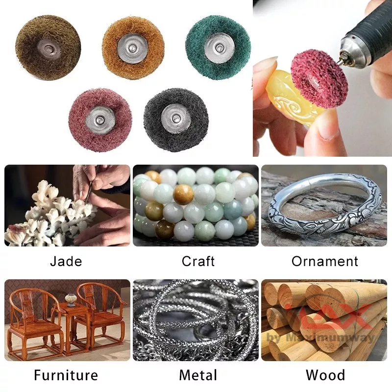 JIGONG Mata Bor Amplas Poles (dapat 80 pcs) untuk besi & kayu Polishing Scrubbing Fiber Wheel 80PCS 