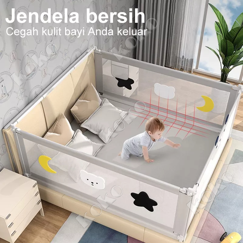 【Penjual Lokal 】Tinggi 105cm!!Pagar tempat tidur bayi Bed Rail Safety Guard Bedguard Fence Extra Tall Pembatas Pengaman Pagar Kasur Bayi Tempat Tidur Bayi Ranjang Anak Bayi Box Bayi Fence Mencegah bayi Anda jatuh 150cm / 180cm / 200cm