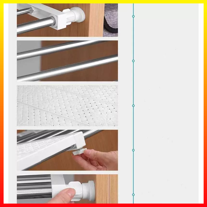 Papan Partisi Penyimpanan Rak Gantung Laci Tambahan Lemari Tanpa Paku Retractable Rack 90x30cm 1PCS - 7RHZLQWH