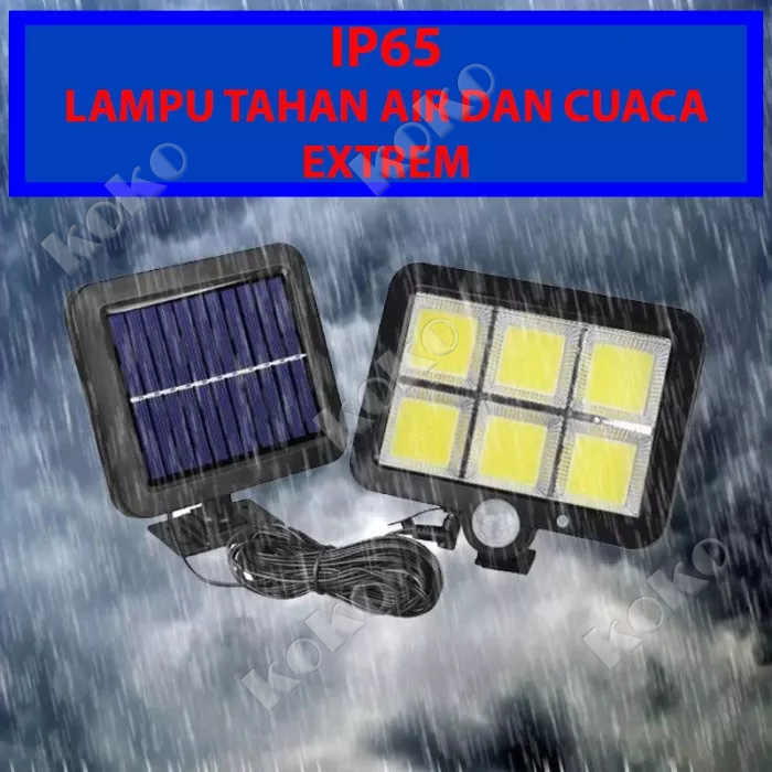 【Penjual Lokal】100COB Lampu LED Tenaga Surya Lampu Taman Lampu Jalan Pintar Sensor Gerak Tahan Air dan Penangkal Petir