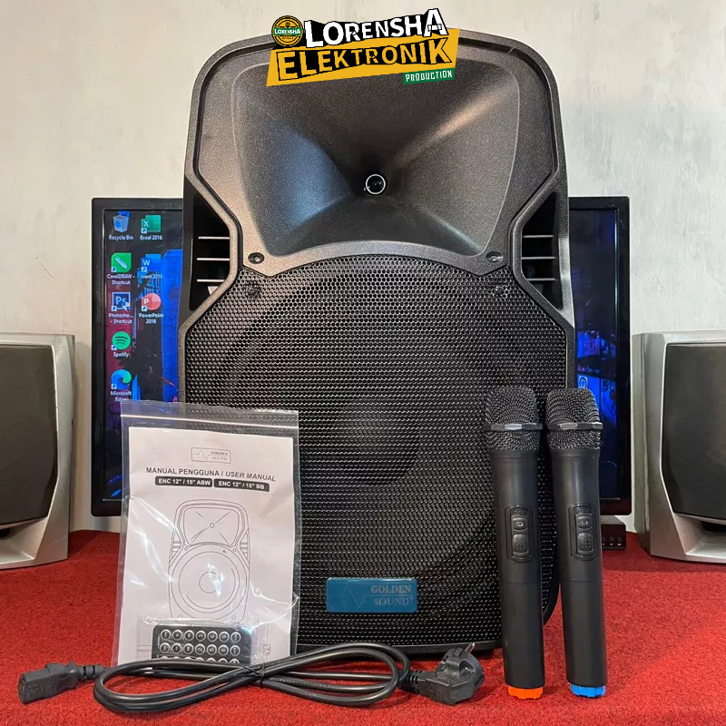 Speaker Portable 12 Inch Golden Sound ENC 112 EBW