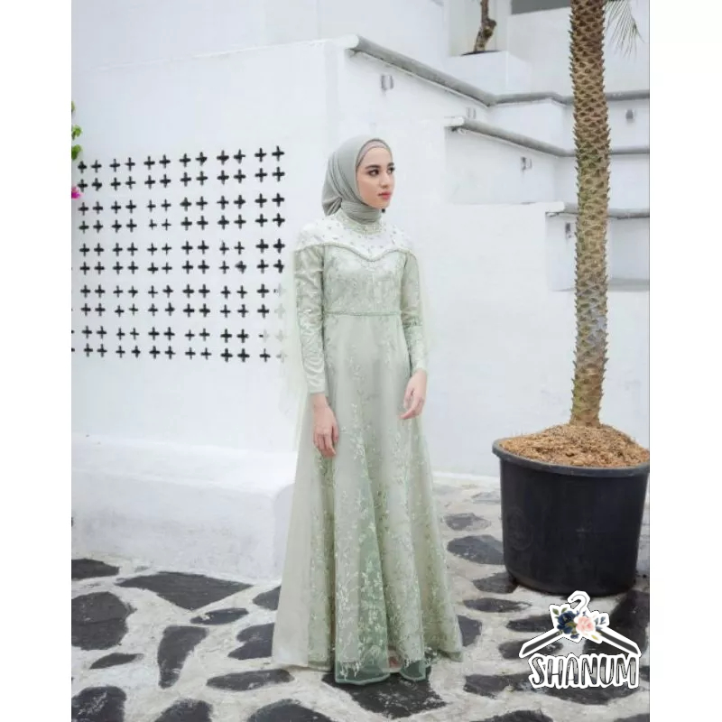 DRESS ALZENA IED SERIES/ GAMIS LEBARAN/GAMIS TULLE/ GAMIS BROKAT MEWAH/IED SERIS LEBARAN