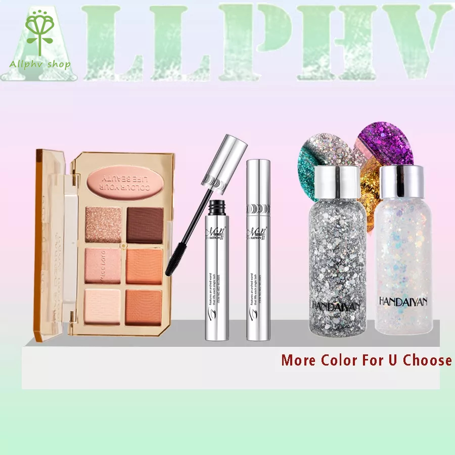 【 Baru】ALLPHV Body glitter gel glitter untuk wajah Eyeshadow Beauty Sets Liquid Glitter Eyeliner badan face and body painting Makeup Set