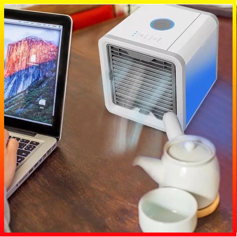 Portable Air Cooler Mini Handle Evaporative Personal Air Conditioner Isi Ulang 3 Kecepatan Kipas Pendingin Desktop 8W Taffware AA-MC4 - OMCF2TWH