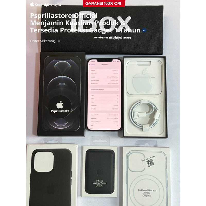 iphone 12 pro max 128GB ibox Like New Mulus Lengkap Fullset -Original