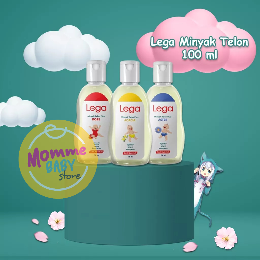 Minyak Telon Lega Plus Baby Size 100ml &amp; 70ml Varian Wangi Rose / Acacia / Aster / Crysan / Telon Minyak untuk Bayi dan Anak