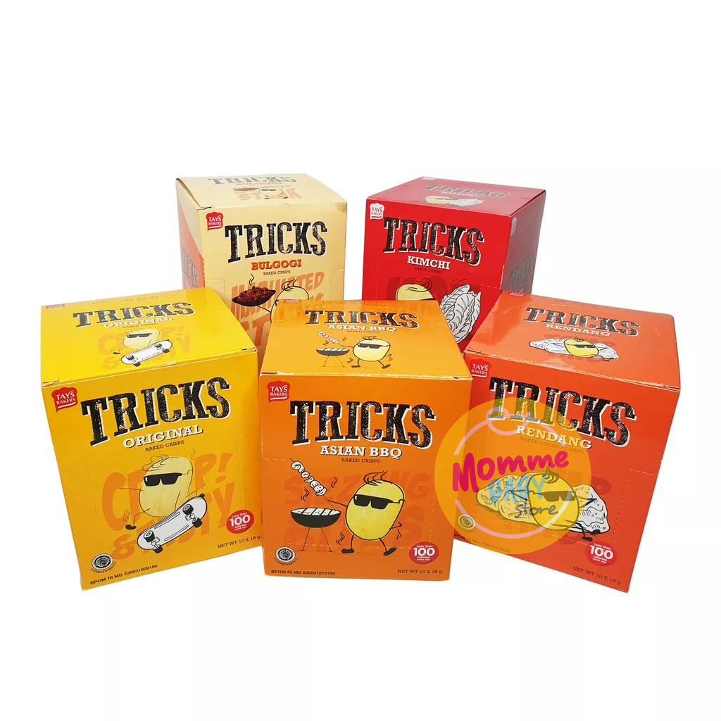 Tricks Biskuit Kentang Potato Baked Chips - Netto 10 pc x 20gr Tricks Original Rendang Tricks  Asian BBQ Tricks  Kimchi Tricks Bulgogi