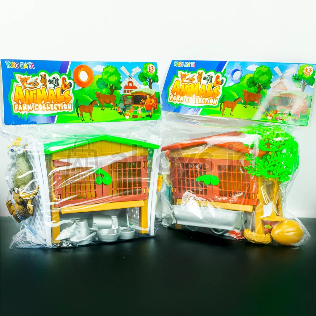 MAINAN EDUKASI NENGENAL HEWAN TERNAK / MAINAN FIGUR AYAM TERNAK + KANDANG DAN PERALATAN