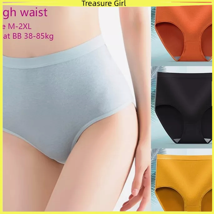 Celana Dalam Wanita Pinggang Tinggi yang CD bernapas V bahan katun High waist Panties Fashion