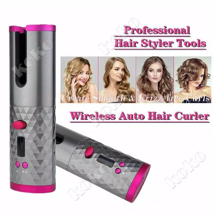 【Penjual Lokal】Cordless Automatic Hair Curler /Set Alat Pengeriting Rambut Wireless Otomatis Tanpa Kabel Usb Rechargeable Gaya