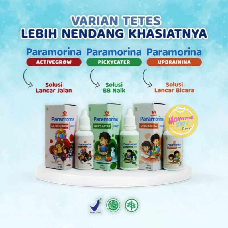 PARAMORINA TETES / DROP UNTUK BAYI Paramorina Upbrainina Picky Eater Activegrow Paramorina Drop Vitabumin Penambah Nafsu Makan Madu Gizidat