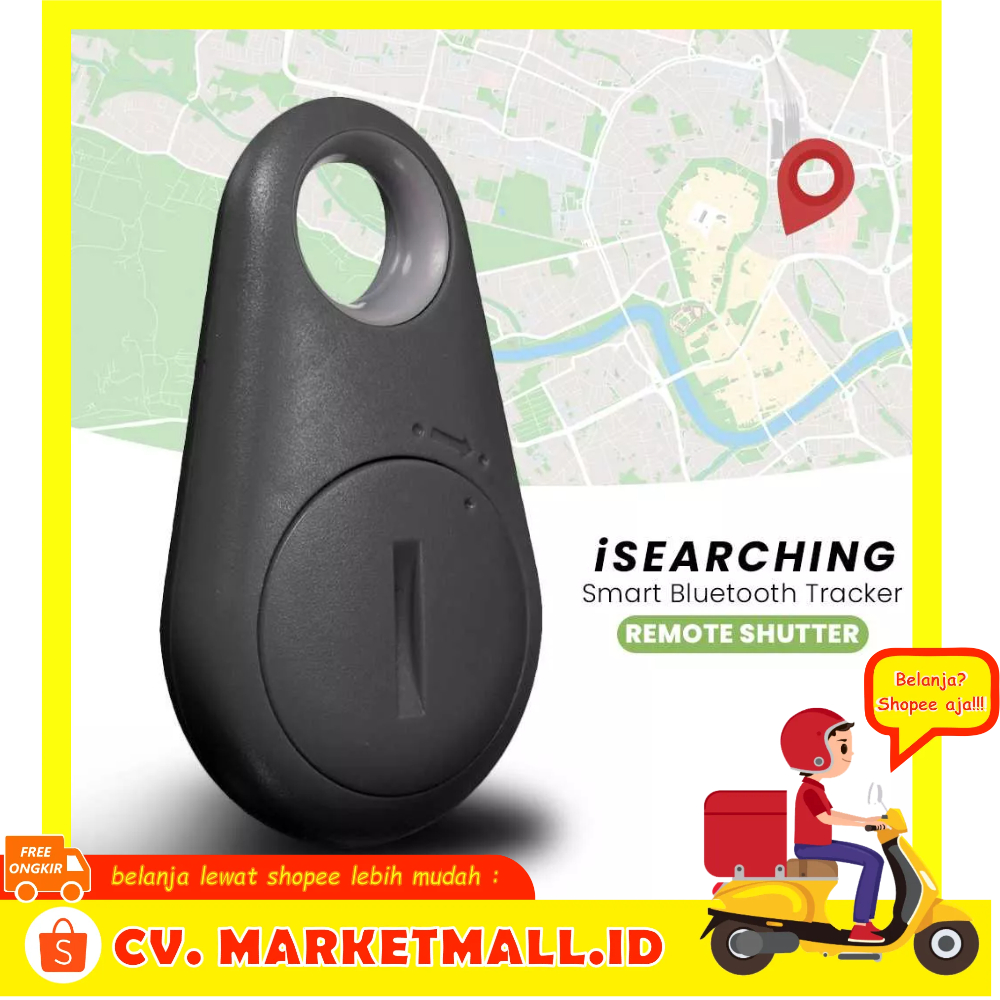 Gantungan Kunci Kalung Pelacak Pintar Mini GPS Anti Hilang Smart Bluetooth Tracker Wireless Remote Shutter Android &amp; iOS iSearching - OMHA6NBK