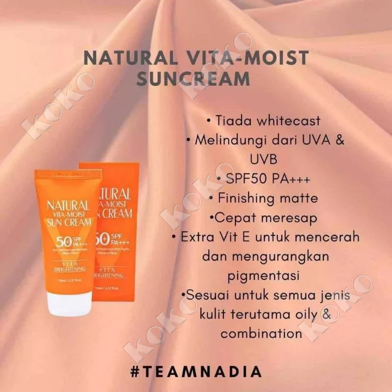 【Penjual Lokal】SUNSCREEN 3W CLINIC 3w Clinic Natural Vita-Moist Uv Sunblock Cream Face Sunscreen 70ml Spf50 + Pa +++