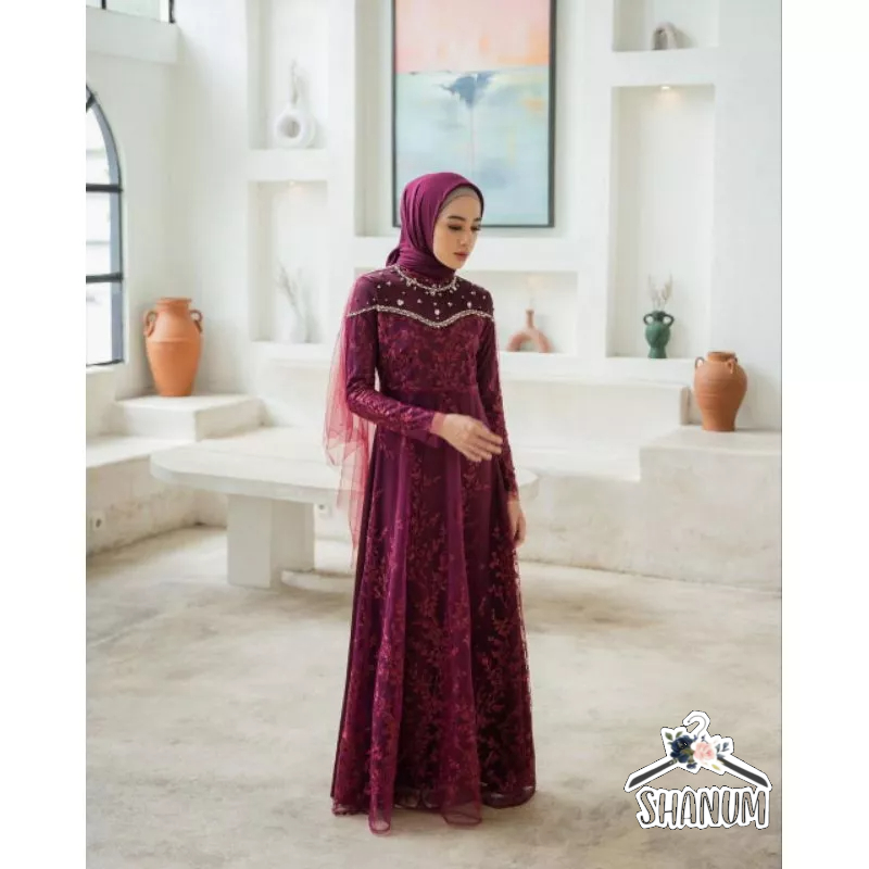 DRESS ALZENA IED SERIES/ GAMIS LEBARAN/GAMIS TULLE/ GAMIS BROKAT MEWAH/IED SERIS LEBARAN