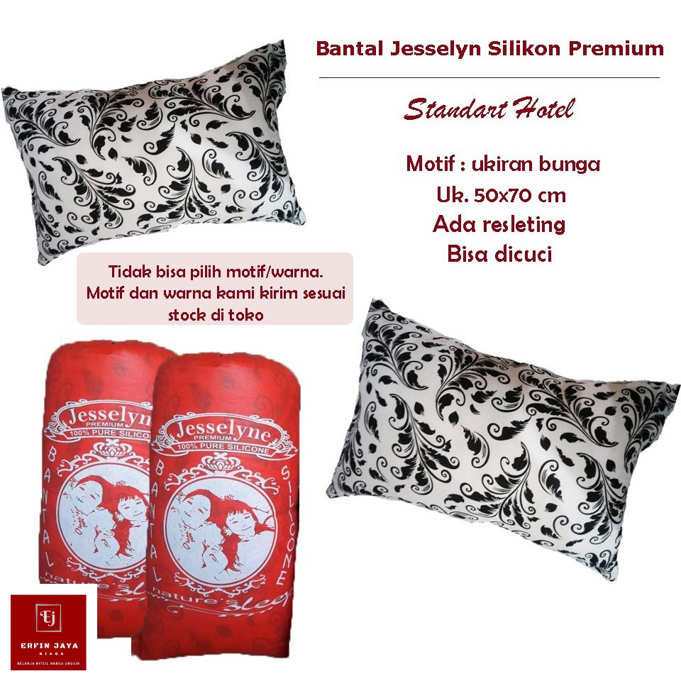 2 Bantal 1Guling Tidur dacron silikon Jesselyn Premium