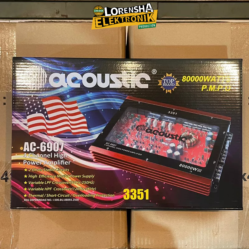 Power 4 Channel Acoustic AC-3351 Power Audio Mobil