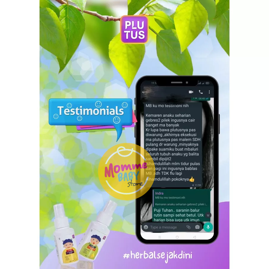 Plutus Bapil ( Batuk Pilek ) Pepermint 70ml Minyak Balur Anak Plutus Lelap 70 ml Aroma Bergamot Minyak Balur Anak Minyak Telon Plus