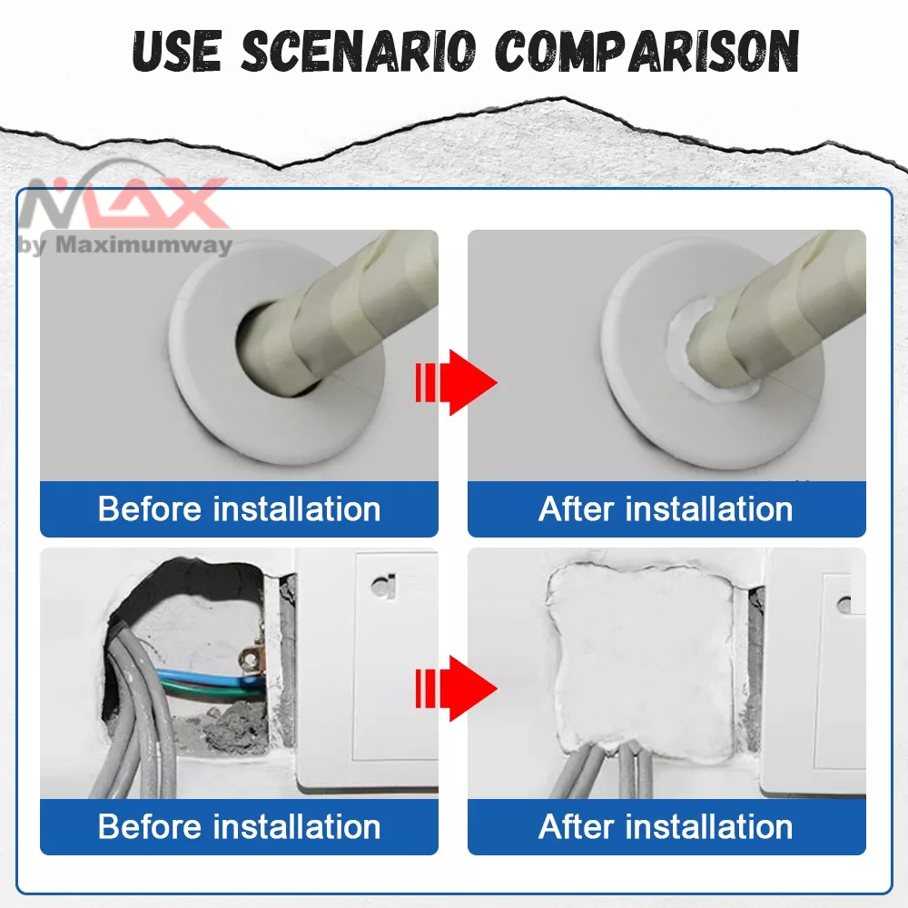 Sealing Penutup lubang Tembok tutup lubang tikus atau serangga tahan air dinding retak cepat kering mudah aplikasinya lem tembok semen tembok dinding retak Wall Hole Sealant Sewer Pipe Waterproof Sealing Solid Glue Hole Repair Rubber Seal Mud Household