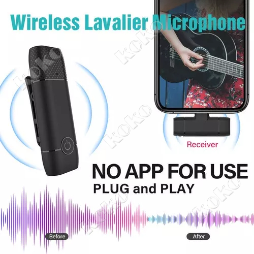 【Penjual Lokal】Wireless Lavalier Microphone Android Type- C / Iphone Mikrofon nirkabel  Lightning Mic Wireless Audio Video Recording Portable Mic Vlog Live Game